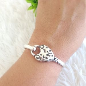 Heart Lock Sterling Silver 925 Bangle